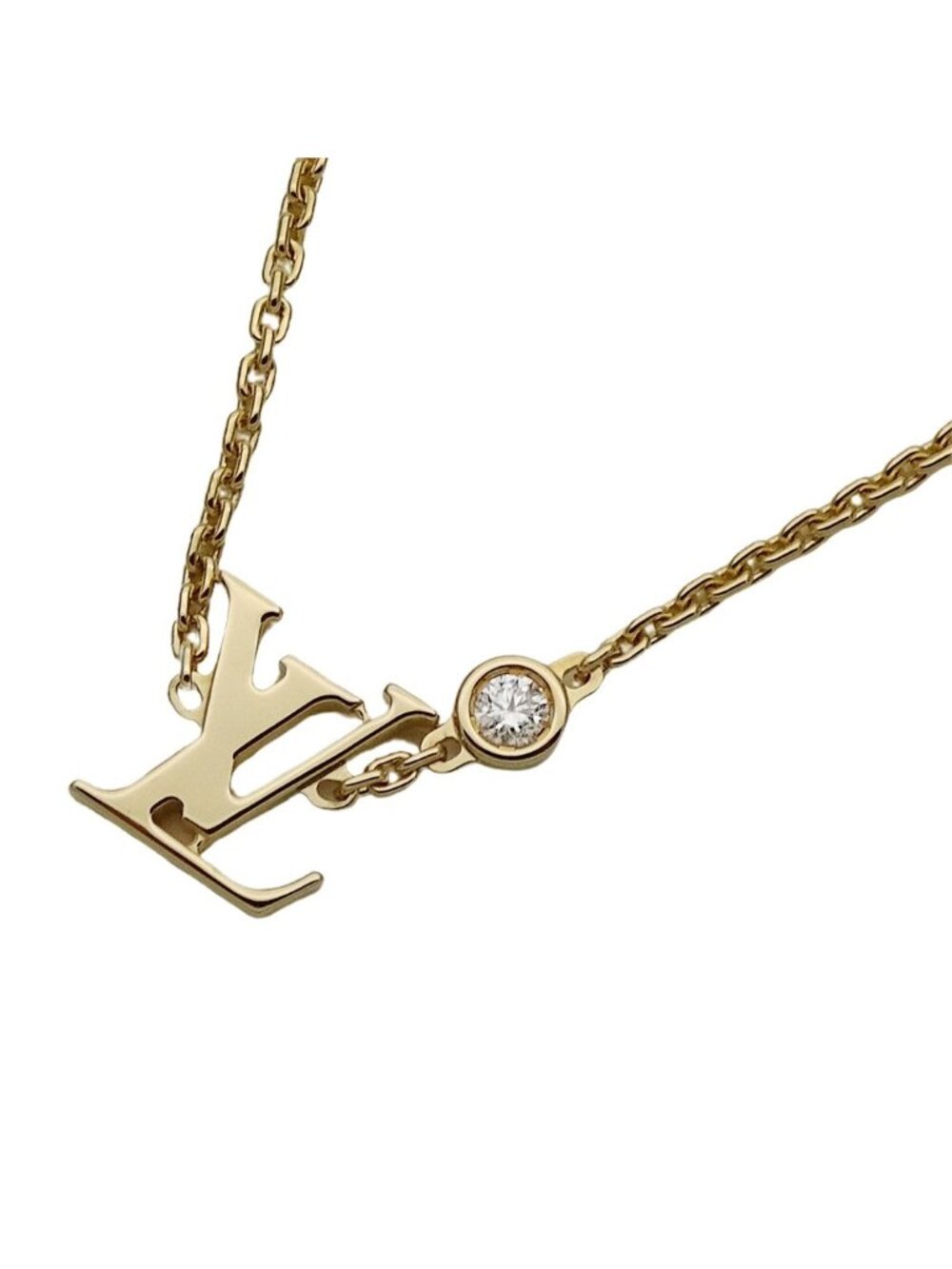 Louis Vuitton Necklace 750 Yellow Gold Diamond Pendant Idylle Blossom